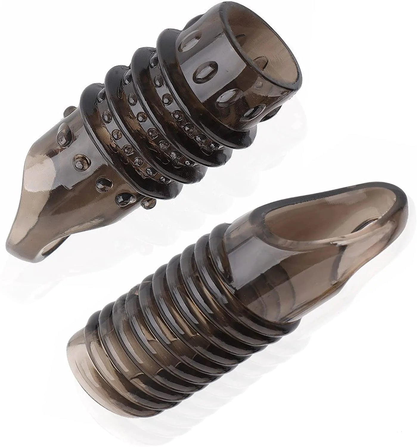 2PCS Wiederverwendbarer Penisring Glan Penisvergrößerer Verzögerung der Ejakulation Sleeve Extender