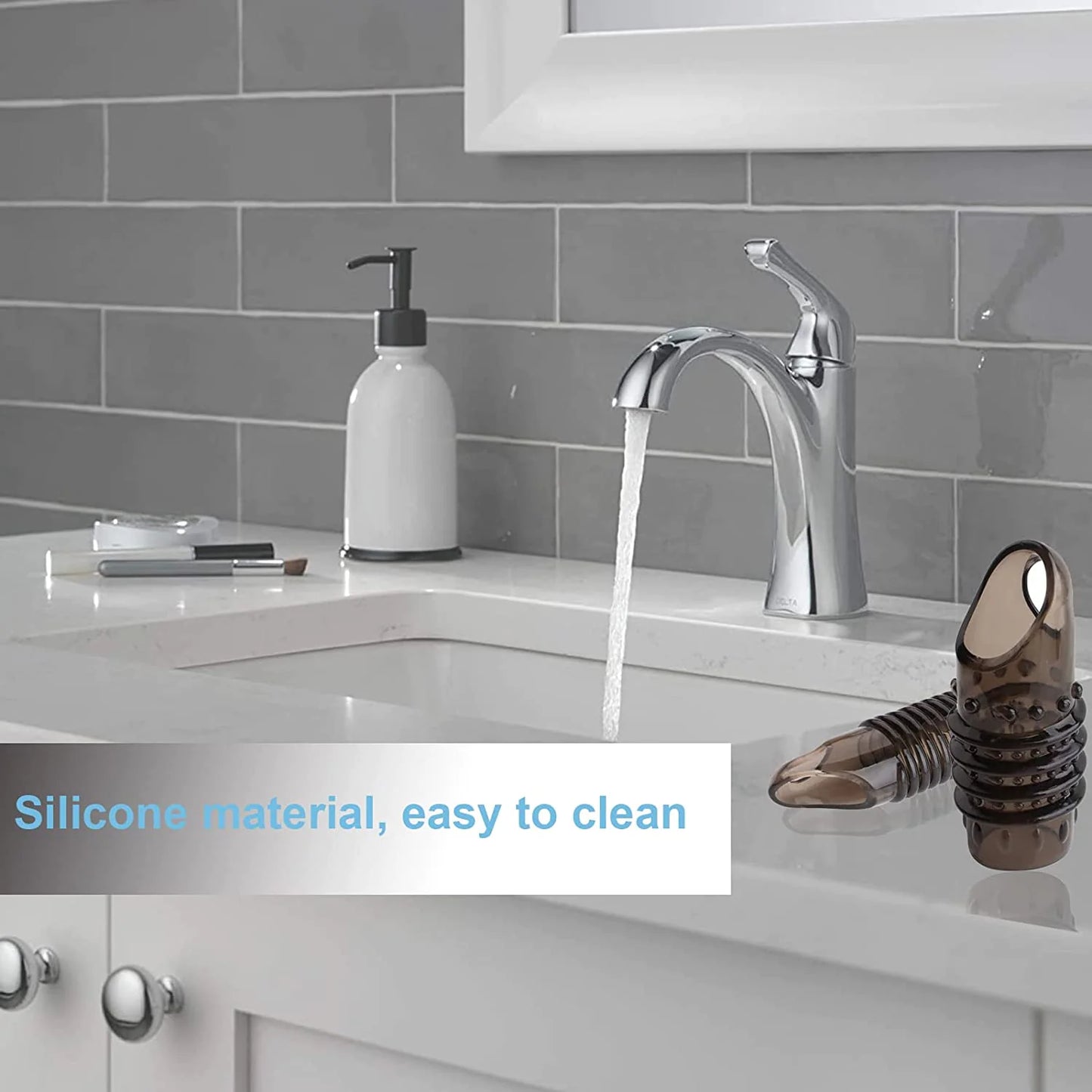 2PCS Wiederverwendbarer Penisring Glan Penisvergrößerer Verzögerung der Ejakulation Sleeve Extender