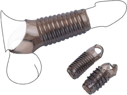 2PCS Wiederverwendbarer Penisring Glan Penisvergrößerer Verzögerung der Ejakulation Sleeve Extender