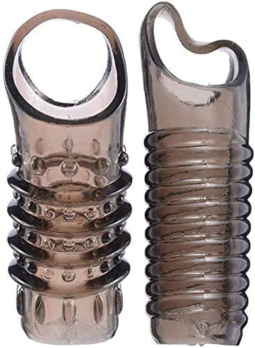 2PCS Wiederverwendbarer Penisring Glan Penisvergrößerer Verzögerung der Ejakulation Sleeve Extender